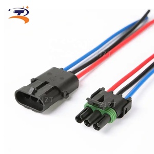 Conector de coche Delphi de 3 núcleos, enchufe de arnés de cables impermeable para uso automotriz, género masculino 12010717 - Product Image 5