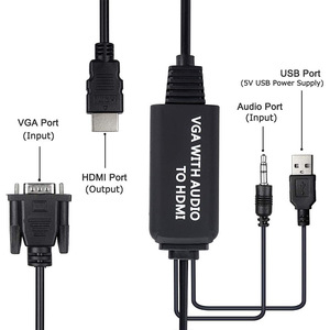Cable adaptador VGA a HDMI con audio para conectar el ordenador portátil antiguo con una salida VGA a la nueva pantalla del monitor - Product Image 2