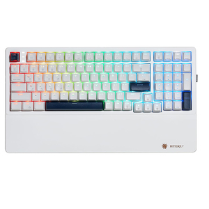 Teclado RGB de ordenador multifuncional blanco Hexgears E4 Pro con interruptor Kailh - Product Image 1