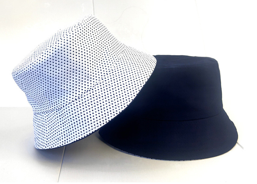 polka dots & navy blue