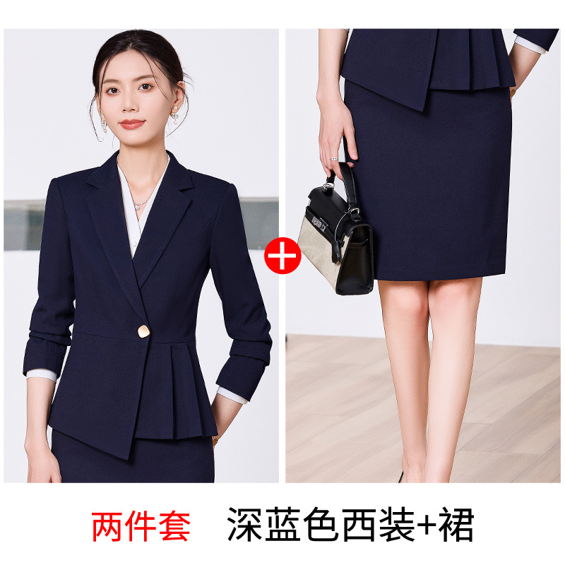Two-piece set, dark blue suit dress
