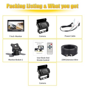 Backup Camera <strong>System</strong> Kit 7&quot; <strong>LCD</strong> <strong>Reversing</strong> Monitor+170 Wide Angle 18 IR Night Vision IP68 Waterproof Rear View Back up Camera - Product Image 6
