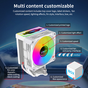 Lovingcool 12CM CPU soğutucu 4 isı boruları bakır soğutucu renkler LED masaüstü bilgisayar CPU soğutma fanı oyun PC için - Product Image 6