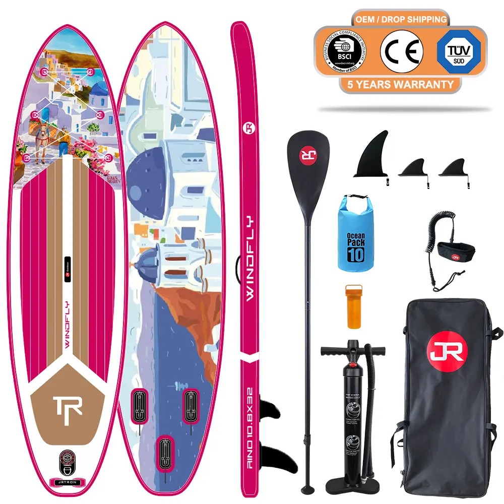 Geetone inflatable SUP stand up paddle boards ultra light wide stable SUP with non-slip deck and premium accessories