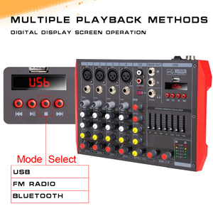 Mezclador de DJ con interfaz de audio profesional de 8 canales, consola con conector de entrada XLR y 1/4 con función de efecto y ECO, 1 unidad