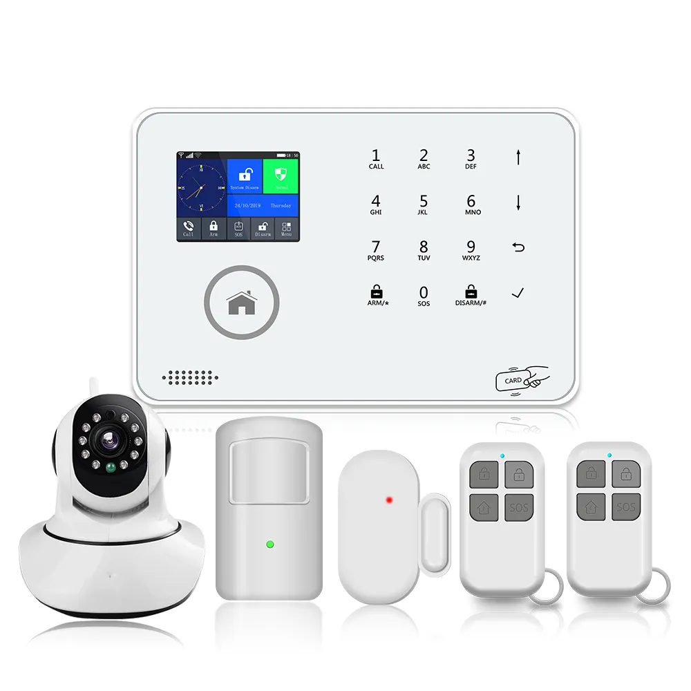 WIFI GSM 3G ev hırsız alarmı ip kamera ile kablosuz hırsız alarmı sistemi