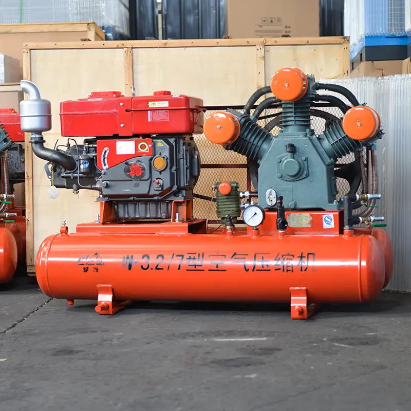 Chinas berühmte Marke Kaishan Diesel Luft kompressor Doppel kolben Luft kompressor für den Bergbau