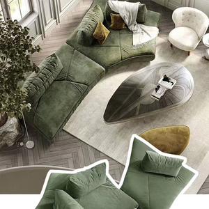 İtalyan ışık lüks düzensiz kombinasyonu basit çift taraflı modüler villa oturma odası rahat tasarım kumaş kanepe - Product Image 1