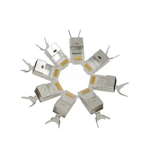 Kexint ขั้วต่อ8P8C RJ45 UTP ชุบทอง Cat6A/Cat7 FTP EZ สำหรับสายเคเบิลโทรศัพท์และการใช้งาน STP - Product Image 4