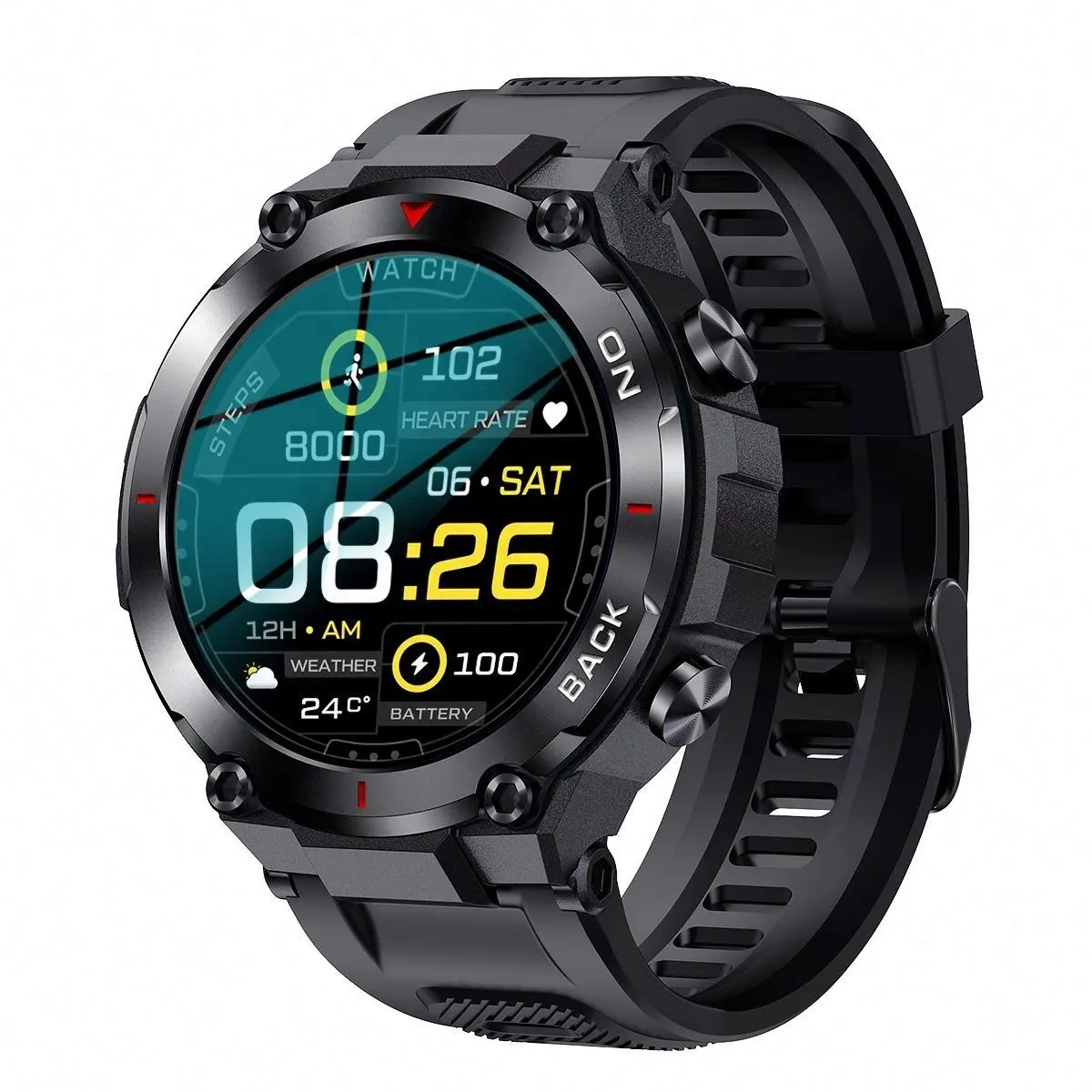 1.32 인치 스크린 야외 스포츠 GPS 착용 팔찌 K37 스마트 마그네틱 미니 GPS 로케이터 추적기 건강 모니터링 시계