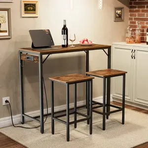 Wholesale Dining <strong>Table</strong> <strong>Set</strong> Space Saving Kitchen <strong>Table</strong> <strong>Set</strong> for <strong>3</strong> Piece Small Dining <strong>Tables</strong> and 2pcs Chairs for Kitchen Apartment - Product Image 2
