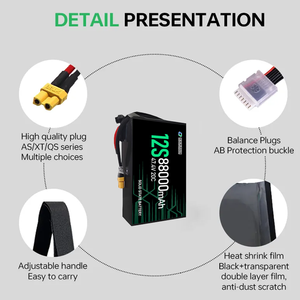 6c רציף 47.4v 158ah 88ah סוללה חכמה | 2h תשלום מהיר עבור רחפנים חקלאות | 500 + מחזורים | oem תמיכה - Product Image 4