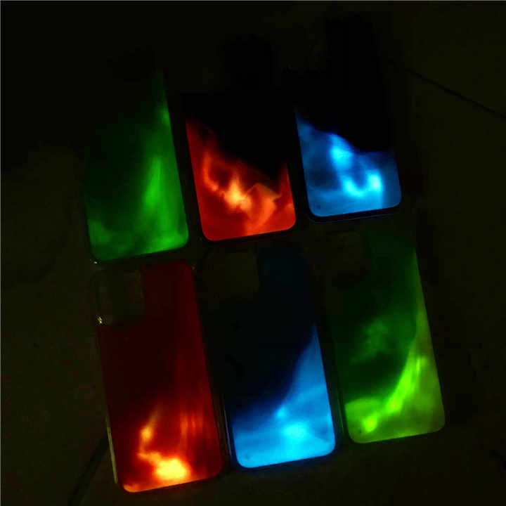 Solid Color Luminous TPU Quicksand Liquid Mobile Phone Case All-Inclusive IPhone16 15 14 13 12 11 Export Models