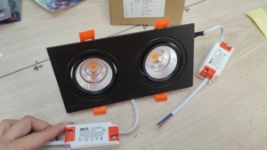 <strong>Flat</strong> Square Frame Spotlight COB Double Head Recessed <strong>LED</strong> Ceiling Light Downlights Gimbal Square Spot Light 85V-265V <strong>3W</strong>-30W