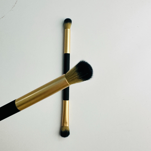 Yeni moda <span class=keywords><strong>16cm</strong></span> fırçalar Set göz farı kadınlar siyah ve altın çift göz farı karıştırma kapatıcı fırça
