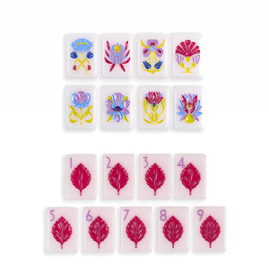 Customization for Travel Holiday Party 36X25X18mm Mahjong Set <strong>Pink</strong> Purple Acrylic Mahjong Tiles <strong>Games</strong>