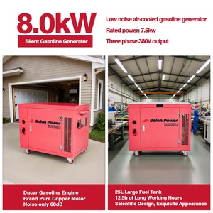 Ba giai đoạn 50/60Hz 8KW xăng máy phát điện đặt 192fa động cơ với xi lanh đơn làm mát bằng không khí im lặng Máy Phát Điện Xăng - Product Image 3