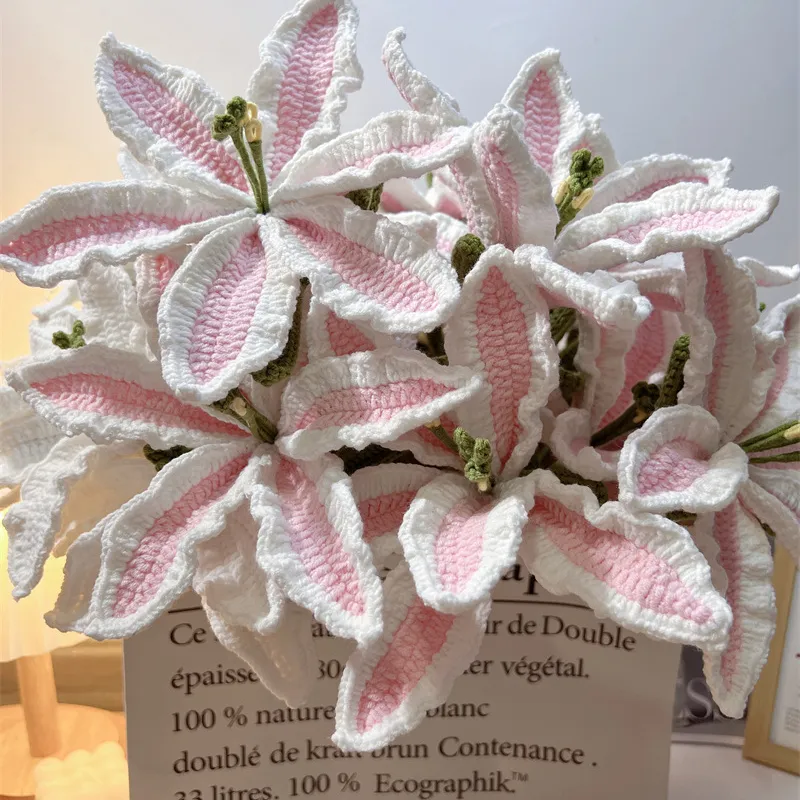 Bouquet de fleurs artificielles faites à la main DIY de lys parfumés Imitative Flowers Immortality Flowers Send Elders