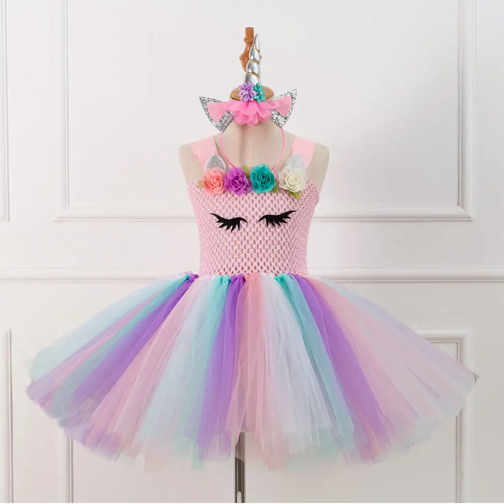 Prinses Baby Eenhoorn Tule Jurk Voor Meisjes Tutu Rok Fairy Party Kids Kleding HD93285