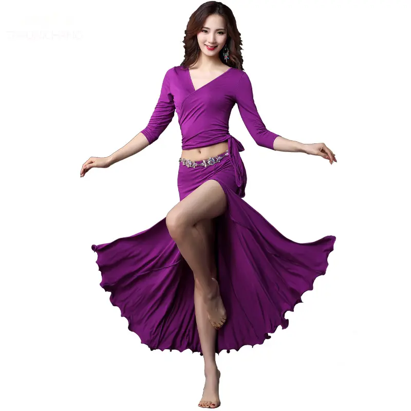 New Arrival Sexy Belly Dance Long Skirt With Bra Tops Costumes In Performance Wear