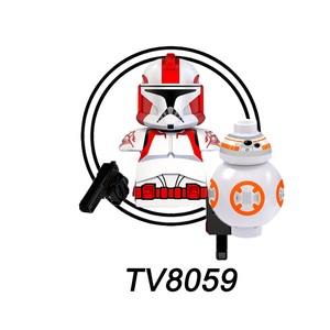 TV6108 Space Commander Fox Bomb Squad Clone Mini Trooper Commander Stone Brick Figuras Bloques de construcción para niños Juguetes