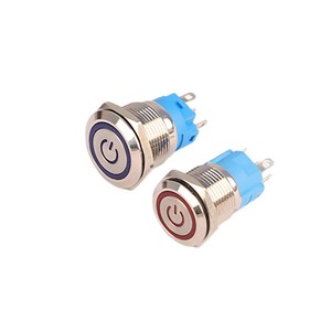 Interruttore a pulsante in metallo IP68 da 19mm 12-24V con pulsante marino leggero