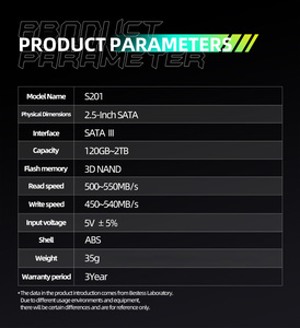 最佳快速适用计算机SATA3 SDD 960gb 1TB 2.5英寸固态硬盘 - Product Image 6