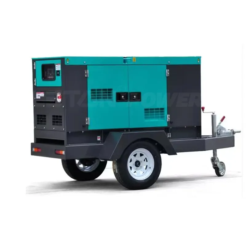 LETON movable 20kva 30kva 40kva 40KW 50kva electric start diesel power generator set for 40 kw silent trailer diesel generator