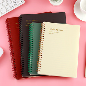 Morandi colore A5 Coil Notebook retrò Design semplice con linea orizzontale e griglia pagina interna copertina in pelle fresca luce studente - Product Image 2
