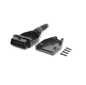 DIY通用16针<span class=keywords><strong>OBD2</strong></span>汽车延长线适配器连接器<span class=keywords><strong>J1962</strong></span> OBD OBDII公对母连接器插头1962 DIY公壳