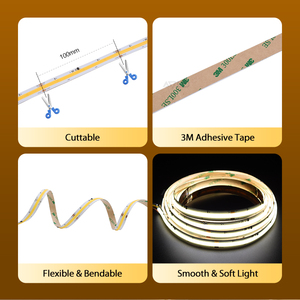 Dot-Free COB LED Strip 420 LEDs Soft <strong>Dynamic</strong> <strong>White</strong> running water 100mm cutting running water led strip - Product Image 5