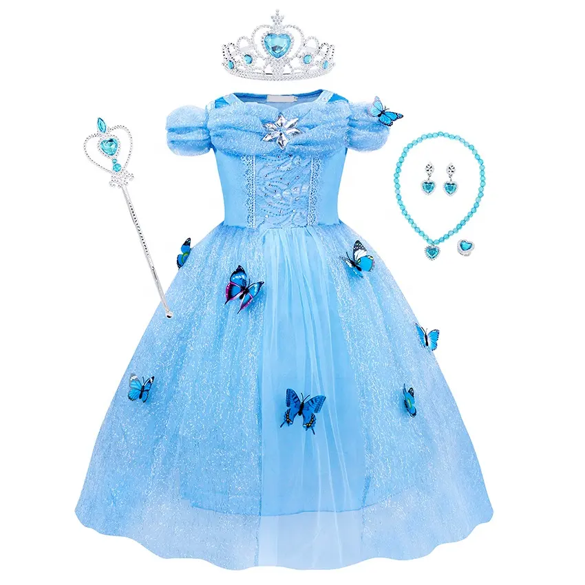 Nuovo arrivo ragazze principessa abiti farfalla vestito Halloween festa di compleanno costumi Cosplay vestito vestiti di carnevale