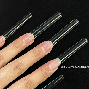 カスタムロゴ504Pcsその他いいえCカーブスクエアストレートABSクリアエクストラロングフレンチノンCカーブXXXLスクエアチップ - Product Image 1