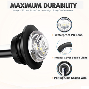 3/4 inç yuvarlak LED park lambası LED ön arka yan işaretleyici gösterge işığı mermi Marker işık kamyon araba - Product Image 2