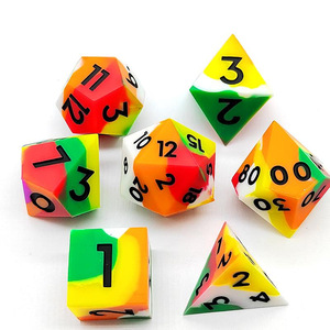 Silikon zar seti DND kurulu oyunu ejderha ve funfuncoc koşu ekibi TRPG Cthulhu Faceted D4-D20 7 parça Set - Product Image 5