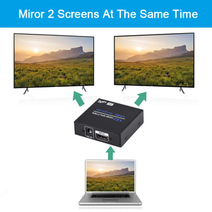 Divisor HDMI 1 en 2 con salida UHD, distribuidor Hdmi mini modelo V1.4 4K * 2K 1x2 con potencia 4K, divisor HDMI