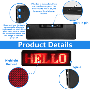 Перезаряжаемый программируемый светодиодный значок - Product Image 3