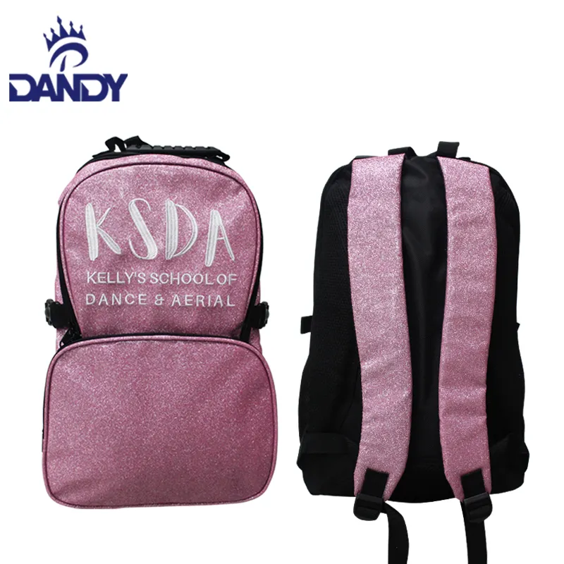 Cheap custom glitter pink black cheer bags borse da scuola per cheerleader con logo