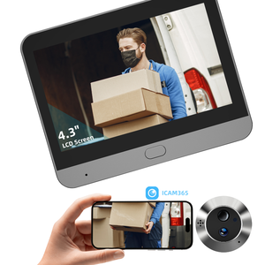 140 ° широкоугольный видеодомофон Icam 2-Way домофон 3 Мп видео умный дверной звонок Камера Безопасности 5000 мАч дверной монитор - Product Image 1