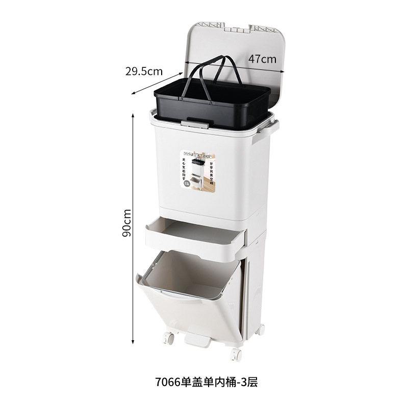52L with single lid and single inner drum (three layers)