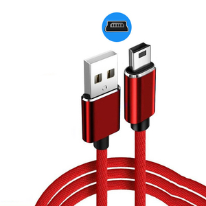 3/6/10ft 1/2/3m Metal kumaş örgülü 2A USB 2.0 tip A mini B USB kablosu veri şarj kablosu için MP3 MP4 çalar dijital kamera - Product Image 2