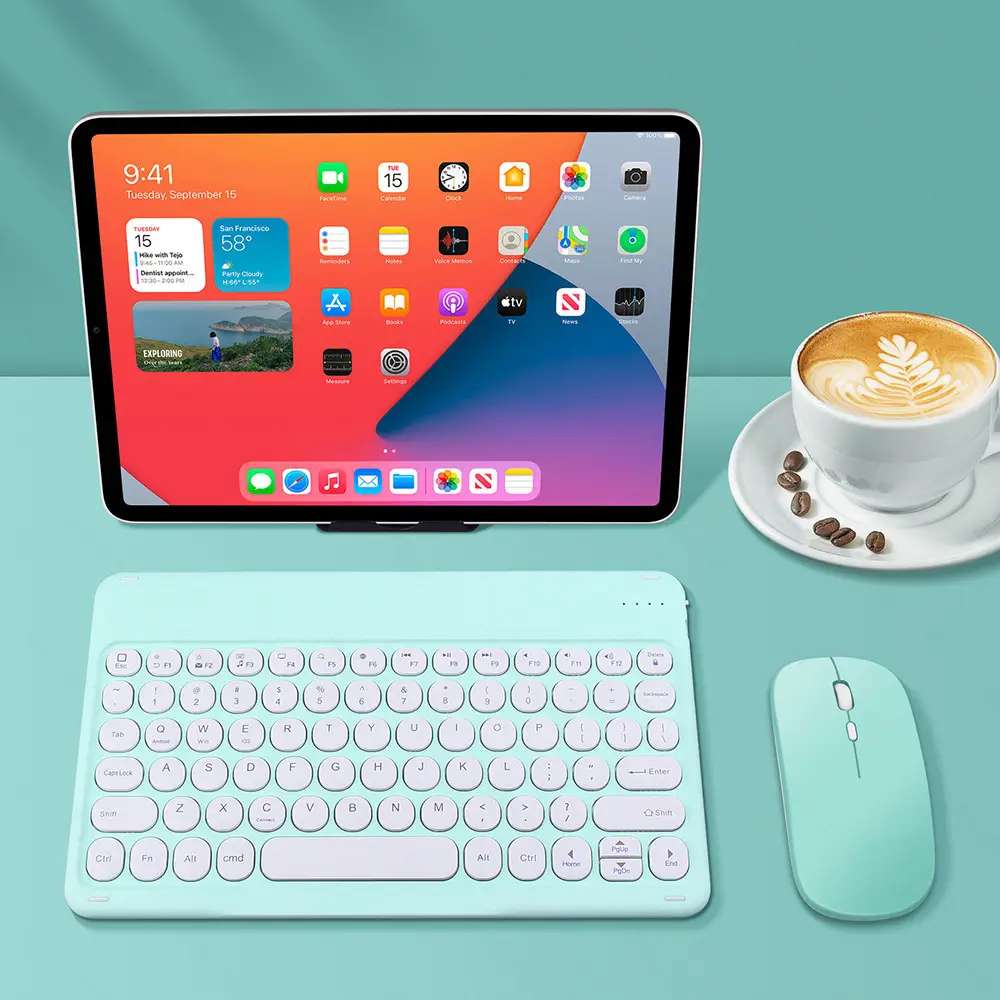 Tablet, PC Mini ramping Bluetooth nirkabel Keyboard dan Mouse Combo