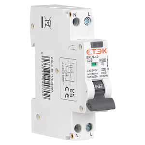 ETEK 18MM RCBO Tipo A Disyuntor automático residual 6KA 1P + N 2P 6-40A 230V Protección contra fugas de sobrecorriente 30mA 2017 - Product Image 3