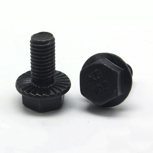 M8 Hex đầu mặt bích Bolt m6m10m16 lớp 8.8 10.9 12.9 đầy đủ chủ đề Đen oxide Hex bu lông - Product Image 4