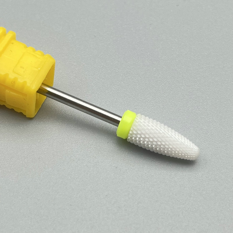 Tête de maïs en céramique, porcelaine blanche, anneau jaune xf