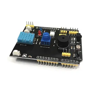 DHT11 LM35 Multifunction <strong>Temperature</strong> Humidity <strong>Sensor</strong> Adapter for <strong>Arduino</strong> UNO R3 RGB LED IR Receiver Buzzer I2C Product ICs