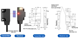Sensor fotoeléctrico ultrafino MOTEE, interruptor fotoeléctrico, pequeño sensor infrarrojo de reflexión difusa - Product Image 6