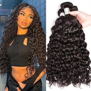 100% ナチュラル未処理ビルマカーリーヒューマンヘアエクステンションウォーターウェーブアンウィーフテッド安い編組ウィッグバルクマシンなしダブル横糸