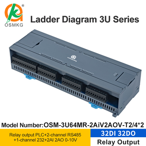 Oshangming Escalera Diagrama PLC 32 Entrada 32 Salida de relé Controlador lógico programable Modbus analógico Rtu con RS232 RS485 - Product Image 2