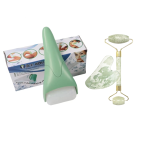 SYMLM 3-in-1 yüz buz yeşim rulo ve kazıma aracı kuvars yeşim rulo Gua Sha kazıma masaj aleti - Product Image 5